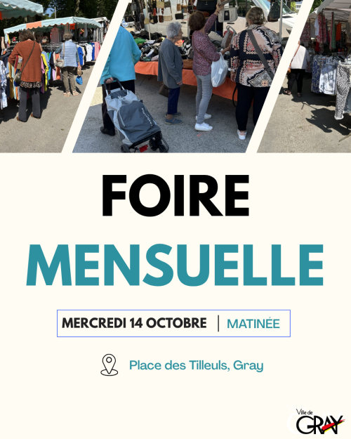 foire mensuelle octobre à Gray