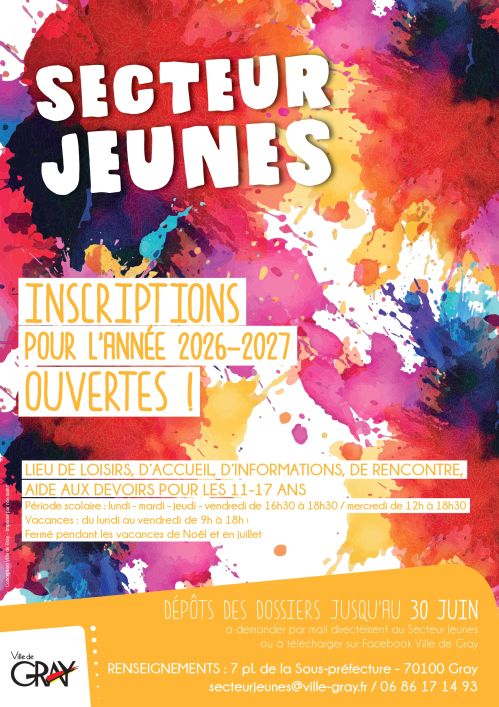 Inscription Secteur Jeunes 
