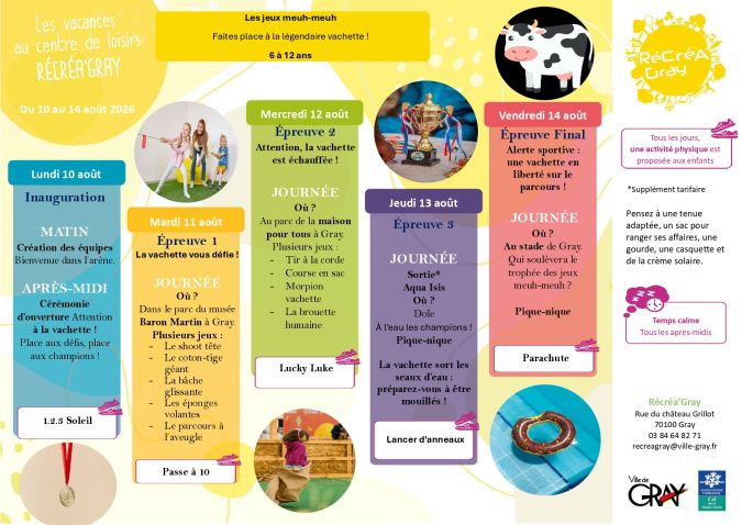 Programme Réc'éa'Gray vacances été primaires 