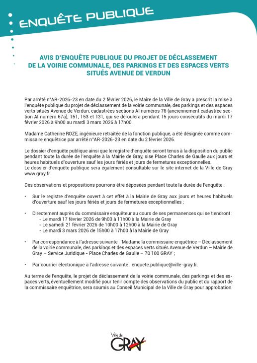 Avis d'enquête publique - quartier des îles