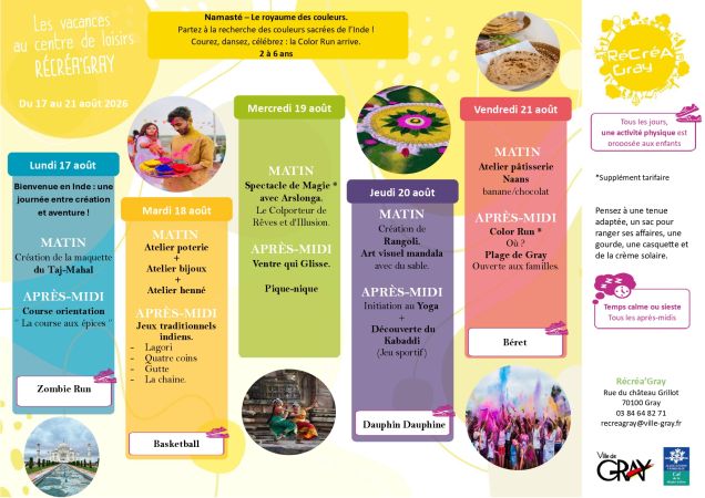 Programme Réc'éa'Gray vacances été maternelles