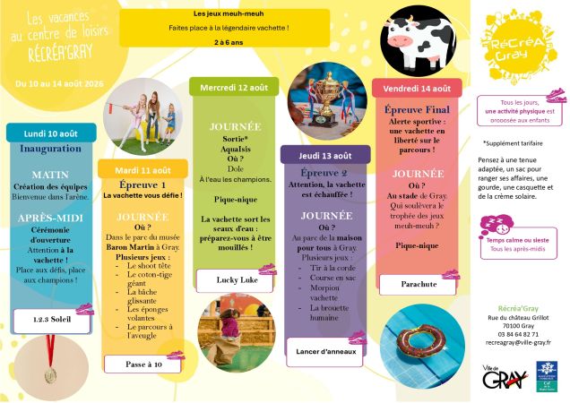 Programme Réc'éa'Gray vacances été maternelles