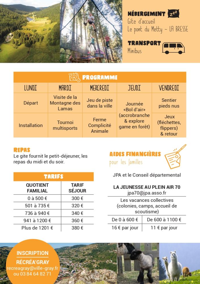 Séjour à la Bresse Récréa'Gray