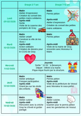 Programme Récréa Gray vacances février Programme Récréa Gray vacances février