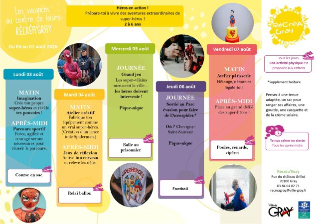 Programme Réc'éa'Gray vacances été maternelles
