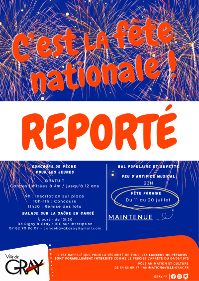 14 juillet reporté Gray 14 juillet reporté Gray