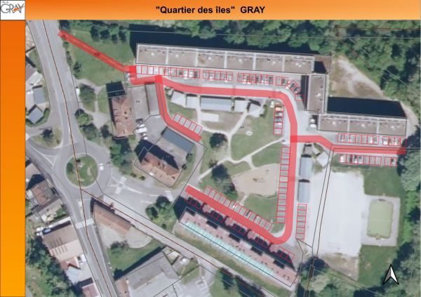 Plan quartier des îles à Gray Plan quartier des îles à Gray