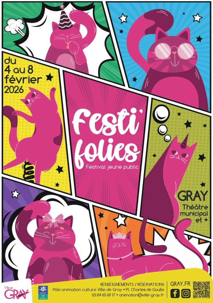 Affiche Festi'Folies 2026 Affiches des Festi'Folies 2026 organisés par la ville de Gray